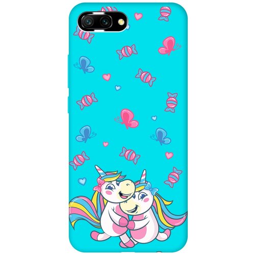 Матовый чехол Unicorns and Candies для Honor 10 / Хонор 10 с 3D эффектом бирюзовый матовый чехол unicorns and candies для honor 8c хонор 8с с 3d эффектом черный