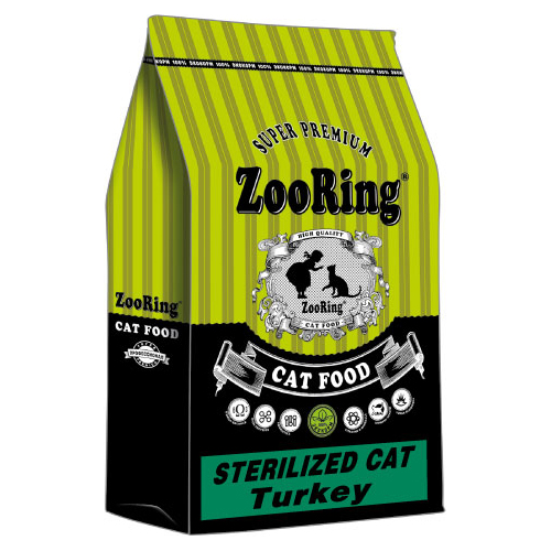 ZooRing Sterilized Cat Turkey Сухой корм для стерилизованных кошек, Индейка 10кг