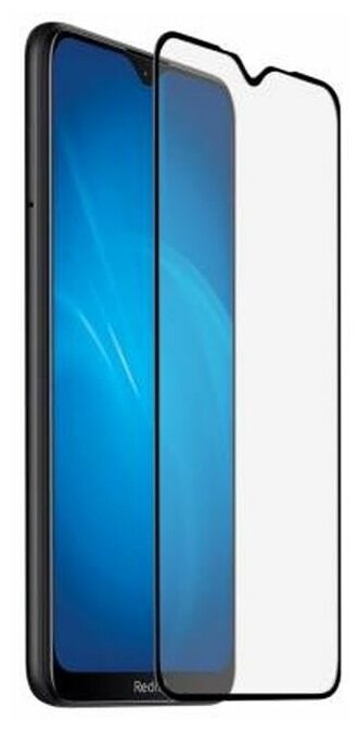 Закаленное стекло с цветной рамкой DF xiColor-72 black (fullscreen+fullglue) для Xiaomi Redmi 8/Redmi 8A - фото №1