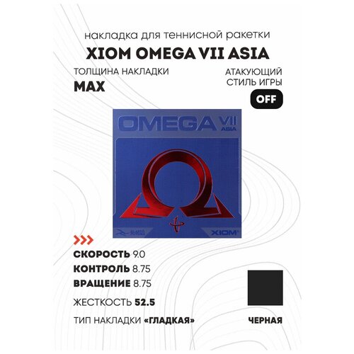 Накладка Xiom Omega VII Asia цвет черный, толщина max