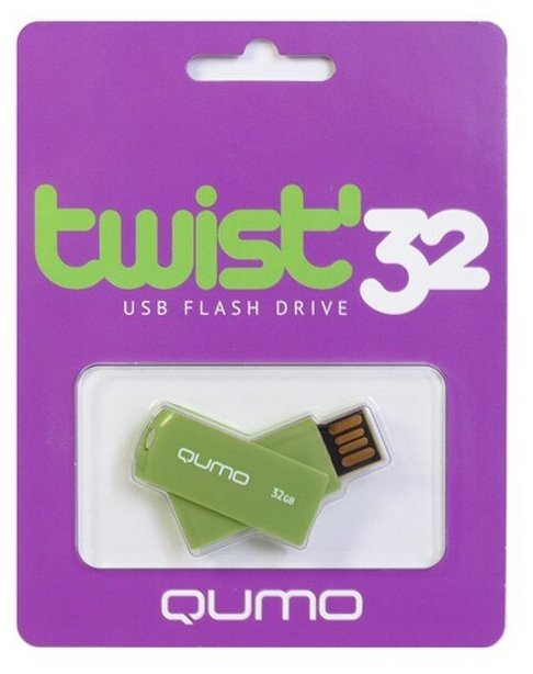 Накопитель USB 2.0 32Гб QUMO Twist Pistachio, фисташковый