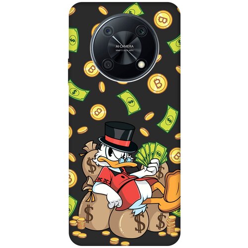 Матовый чехол Rich Scrooge для Huawei nova Y90 / Хуавей Нова У90 с 3D эффектом черный силиконовый чехол с принтом rich scrooge для huawei nova 3 хуавей нова 3