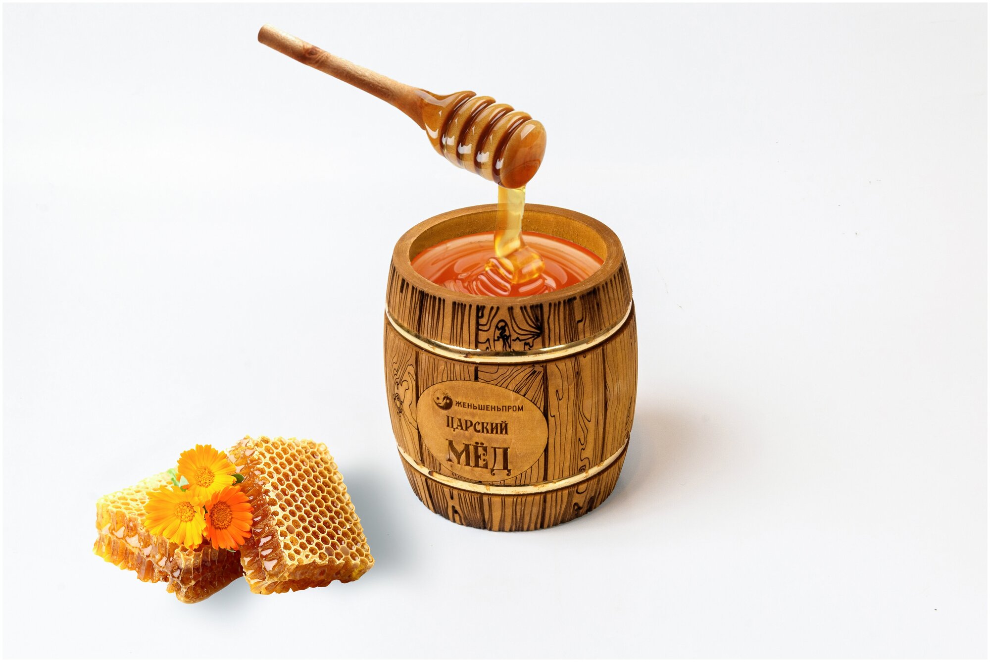 Женьшень на меду, 250 г, в подарочном деревянном бочоночке - фотография № 16