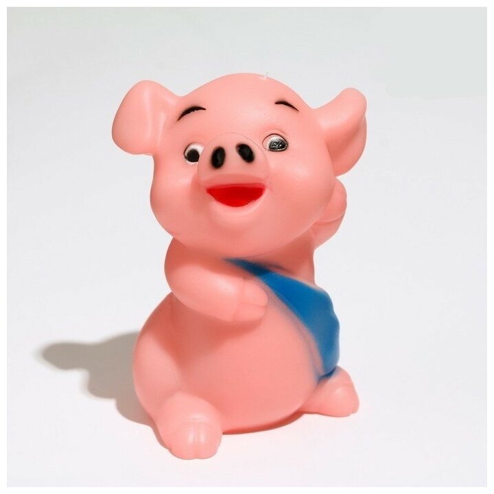 Игрушка для собак Пижон "Веселая свинка Обжорка", пищащая, 9 см - фотография № 1