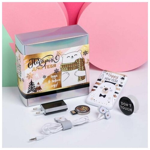 Зарядное устройство попсокет наушники флешка и штекер Подарок для тебя набор 155800₽