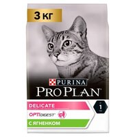 Сухой корм для кошек PRO PLAN Delicate при чувствительном пищеварении с ягненком 3 кг