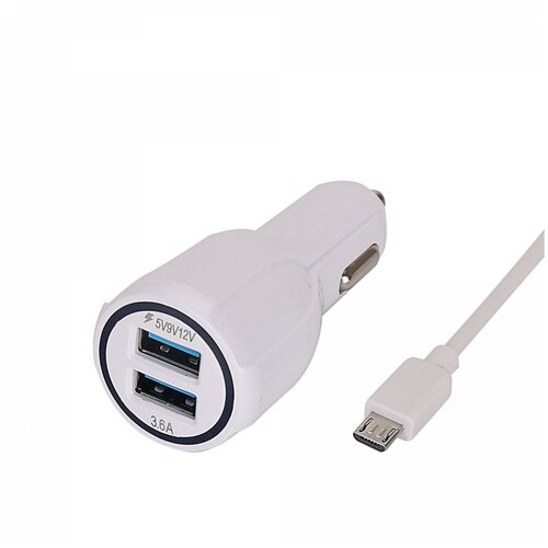 MUJU MJ-C02 зарядка в прикуриватель авто USB + кабель Micro USB (QC3.0,3600mA)