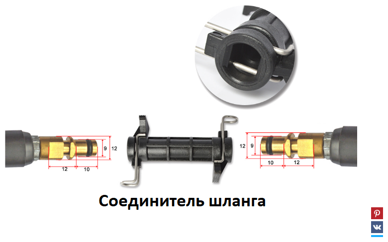 Шланг на KARCHER для удлинения, шланг 5 метров+соединитель шланга