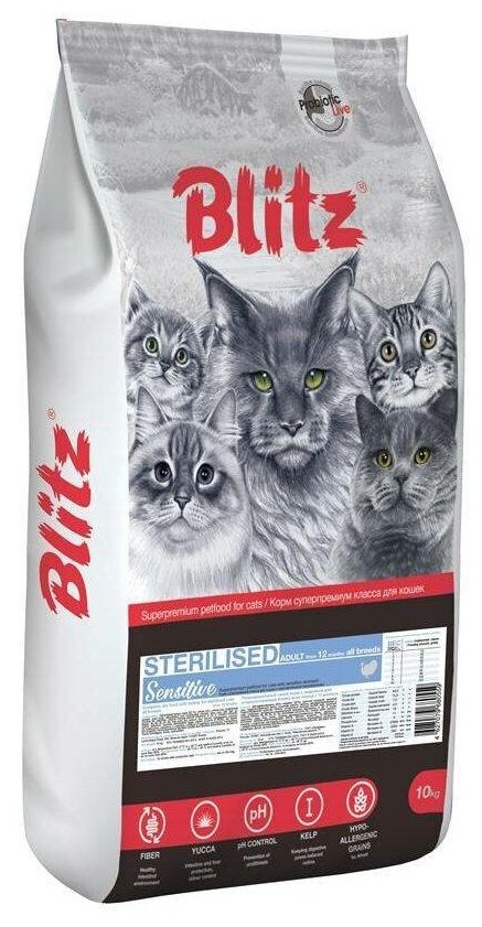 Сухой корм BLITZ для стерилизованных кошек 2кг - фотография № 5