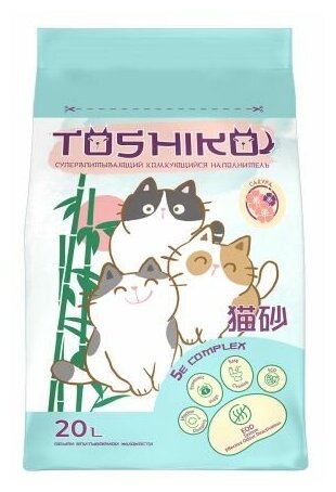 Наполнитель Toshiko для кошачьих туалетов Сакура комкующийся древесный 7,6 кг 20 л
