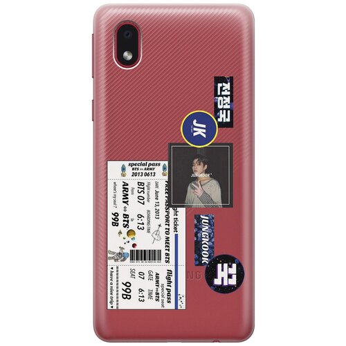 Силиконовый чехол с принтом BTS Stickers для Samsung Galaxy A01 Core / M01 Core / Самсунг А01 Кор силиконовый чехол на samsung galaxy a01 core m01 core самсунг а01 кор silky touch premium с принтом allergy желтый