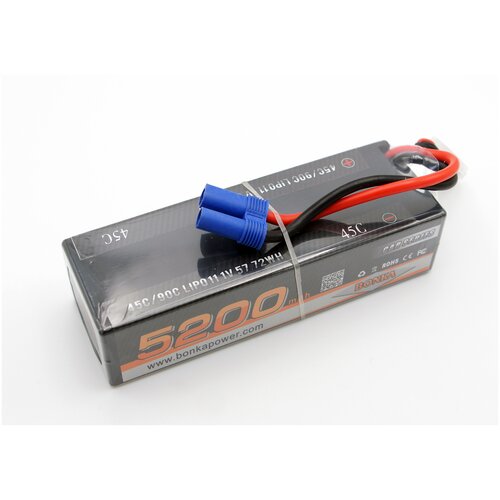 BONKA Аккумулятор Bonka LiPo 11.1V 3S 45C 5200mAh (жесткий кейс) EC5 - BKCAR-5200-45-3S1P аккумулятор lipo 11 1v 3s 2200mah 90c black magic bm f90 2203d