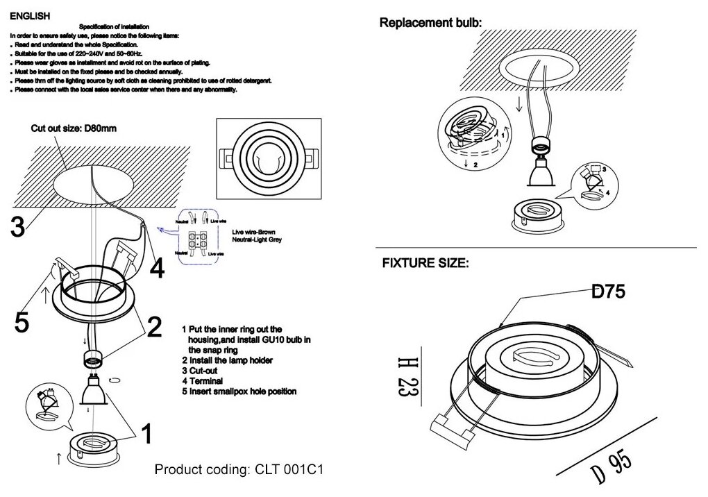 Встраиваемый светильник Crystal Lux CLT 001C1 WH - фото №2
