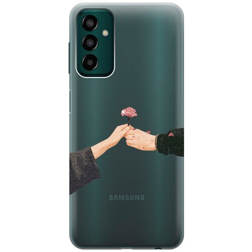 силиконовый чехол на samsung galaxy m13 самсунг м13 с эффектом блеска черная кошка Силиконовый чехол с принтом Hands для Samsung Galaxy M13 / Самсунг М13