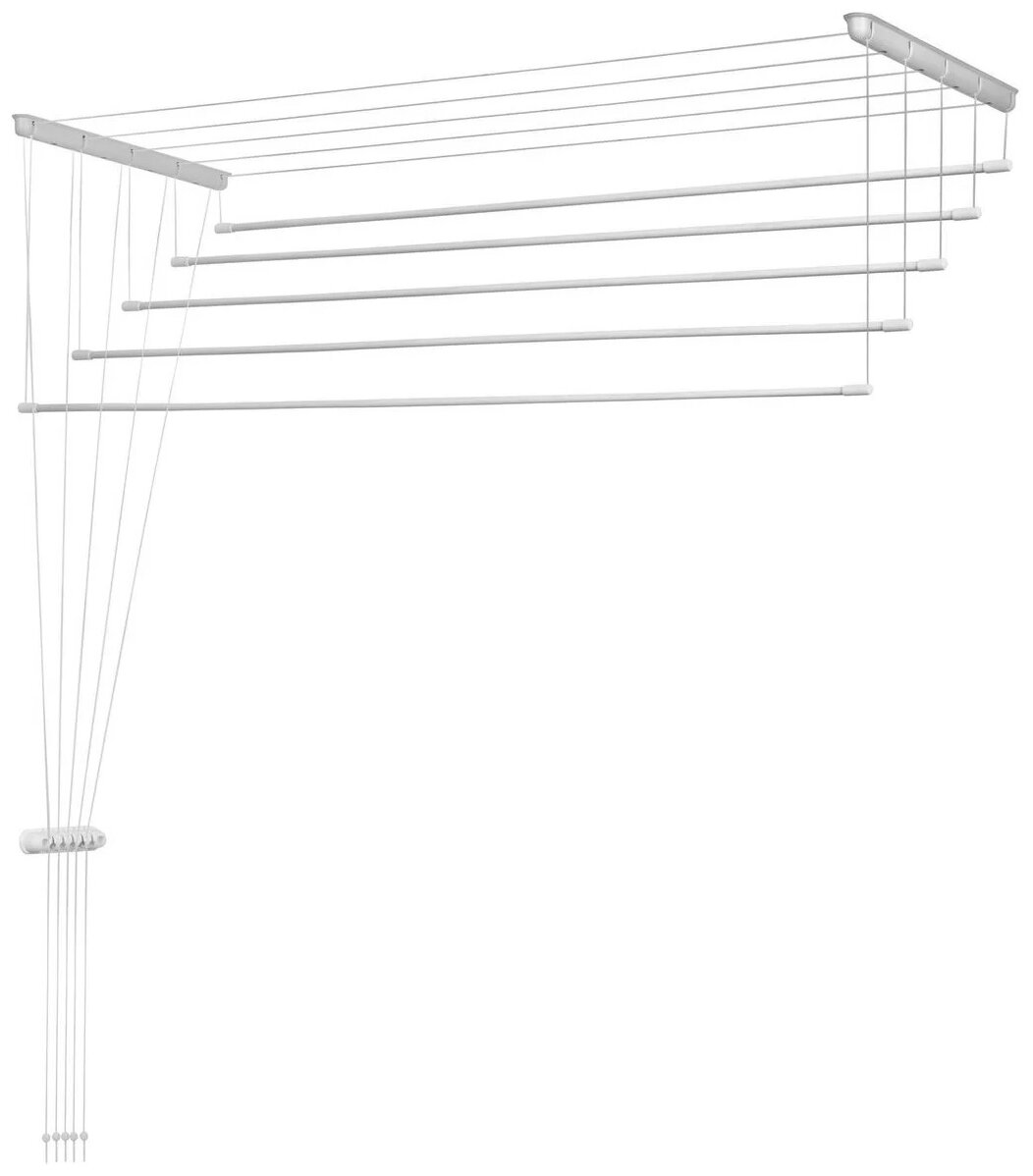 Сушилка для белья Lakmet потолочная Лиана 7 линий 1.4 м, серебристый