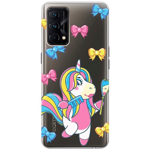 Силиконовый чехол с принтом Lady Unicorn для Realme GT Master Edition / Рилми ГТ Мастер Едишн силиконовый чехол с принтом rainbow unicorn для realme gt рилми гт