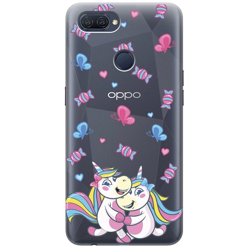 Силиконовый чехол с принтом Unicorns and Candies для Oppo A12 / A7 / A5s / Оппо А12 / А7 / А5с силиконовый чехол с принтом introvert для oppo a12 a7 a5s оппо а12 а7 а5с