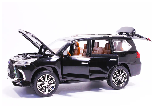 Лексус Lexus LX 570 21 см (1:24) металлическая инерционная машинка джип с открывающимися дверьми, капотом и багажником, звук и свет