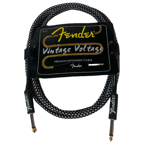 Кабель гитарный, Fender Vintage Voltage, 3м, черно-белый кабель гитарный vintage voltage 3м чёрно жёлтый