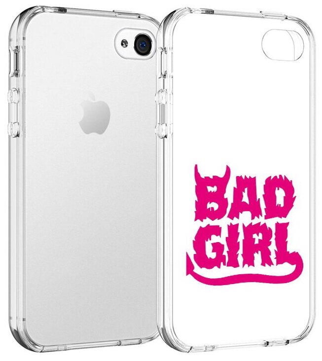 Чехол задняя-панель-накладка-бампер MyPads плохая девочка для iPhone 4/4S противоударный
