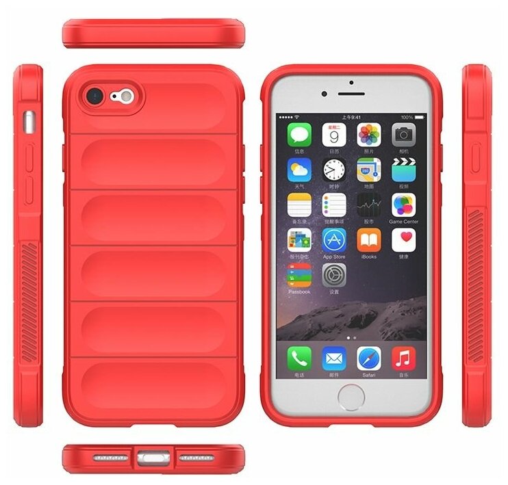Противоударный чехол Flexible Case для iPhone SE 2020 / SE 2022 красный