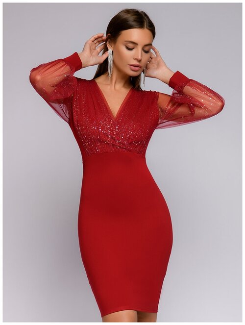Платье 1001dress, мини, размер 40, красный