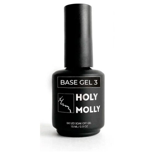 HOLY MOLLY базовое покрытие Base Gel, 03, 15 мл база для гель лака holy molly base rubber 100 мл бутылка