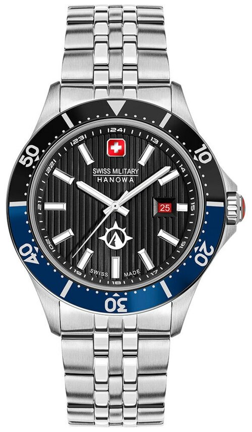 Наручные часы Swiss Military Hanowa Land 63644, серебряный, черный