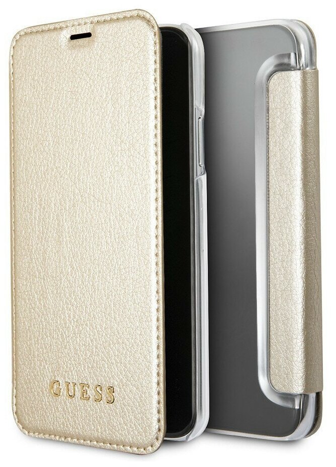 Чехол-книжка CG Mobile Guess Iridescent Booktype PU для iPhone X/XS, цвет Золотой (GUFLBKPXIGLTGO)