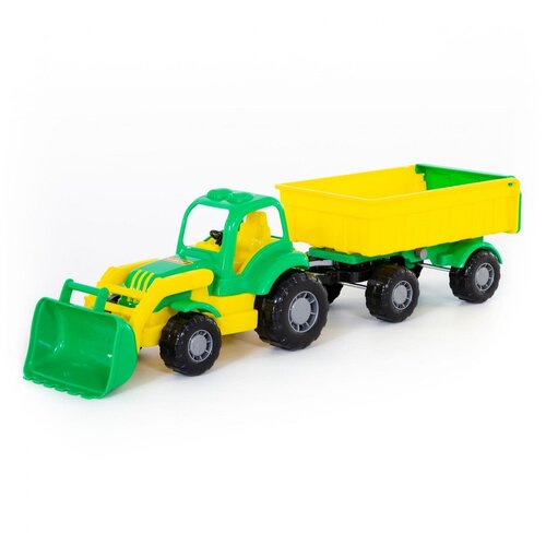 Трактор с прицепом №1 и ковшом «Крепыш», цвета микс трактор с прицепом n1 и ковшом крепыш