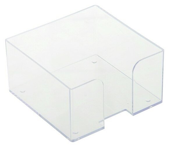 Подставка для бумажного блока 90 х 90 х 50 мм, пластик, прозрачная