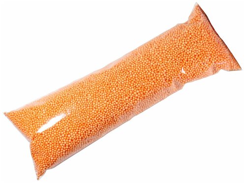 Пенопласт в шариках, оранжевый, 2-3 мм, 10 гр, наполнитель для подарков, шаров и слаймов
