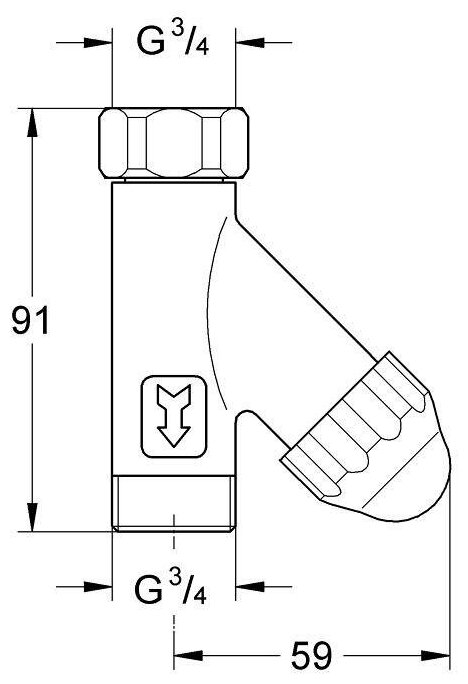 Фильтр грубой очистки GROHE 3/4" (315 микрон), хром (41275000) - фото №2