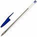 Комплект 100 шт. Ручка шариковая STAFF Basic Budget BP-02, письмо 500 м, синяя, длина корпуса 13,5 см, линия письма 0,5 мм, 143758