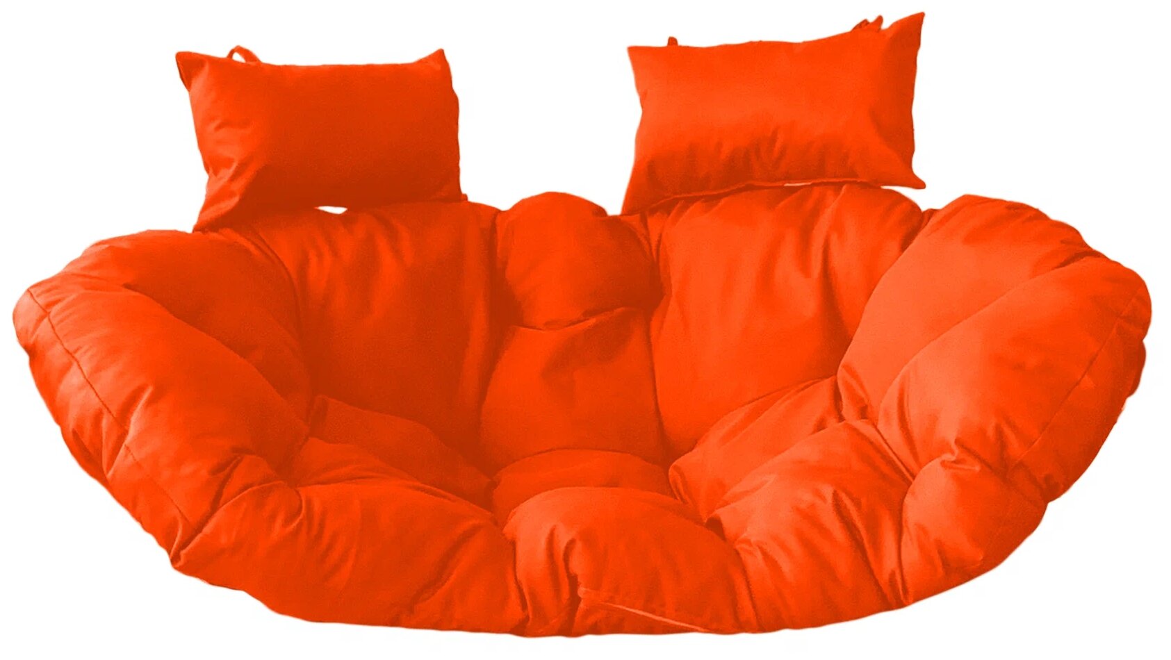 Подвесное кресло m-group для двоих белое, оранжевая подушка - фотография № 2