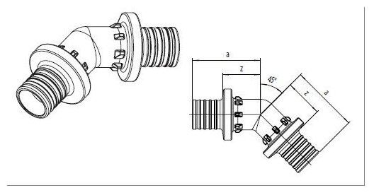 PX 11600521001 Угольник PPSU (20 мм, 45 °) REHAU - фото №4