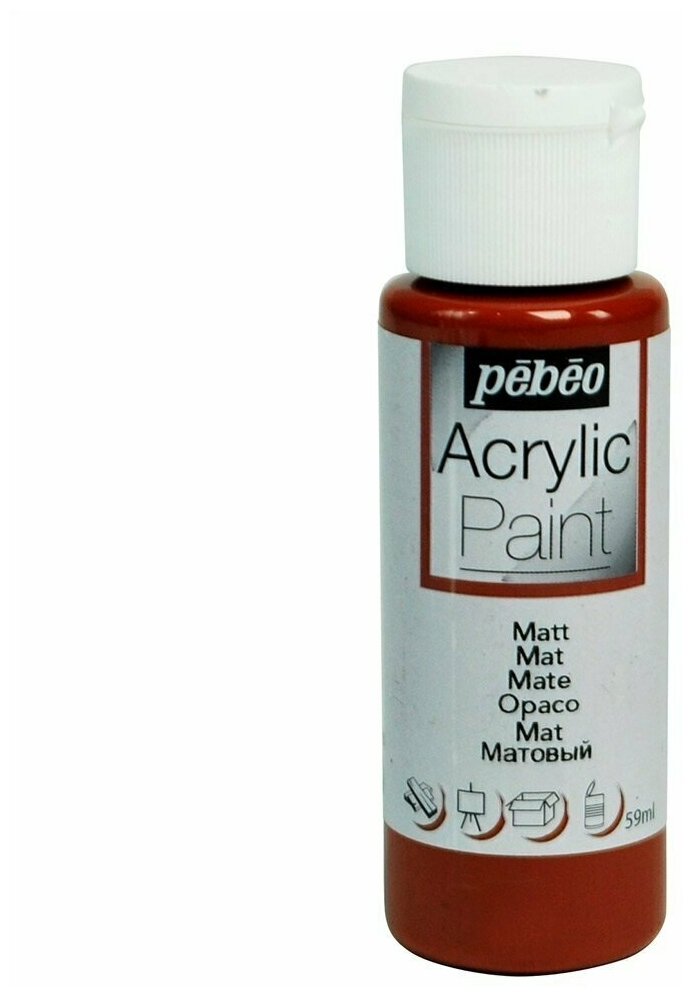 Краски акриловые PEBEO Acrylic Paint декоративная матовая 59 мл 097814 каштановый