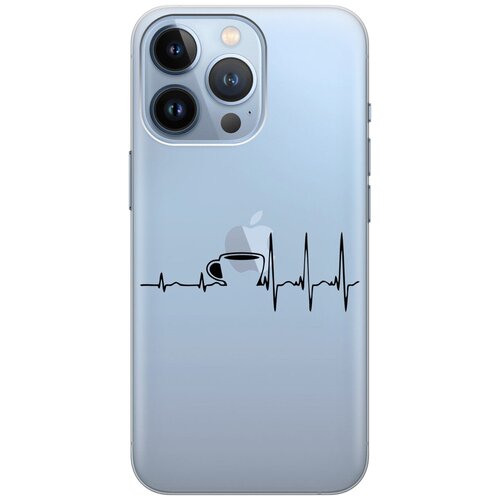 Силиконовый чехол на Apple iPhone 13 Pro / Эпл Айфон 13 Про с рисунком Coffee Cardiogram силиконовый чехол на apple iphone 13 эпл айфон 13 с рисунком coffee cardiogram