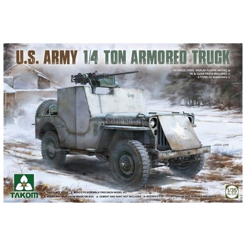 2131 Takom Американский бронеавтомобиль 1/4 ton armored truck 1/35 сборная модель british 6 pdr anti tank gun airborne with 1 4 ton truck