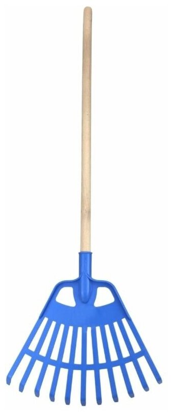Грабли веерные, с деревянной ручкой, детский садовый инструмент для мальчиков, для девочек - фотография № 3