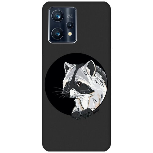 Матовый Soft Touch силиконовый чехол на Realme 9 Pro+, Рилми 9 Про+ с 3D принтом Raccon in a Hollow черный матовый soft touch силиконовый чехол на realme 9 pro рилми 9 про с 3d принтом raccon in a hollow черный