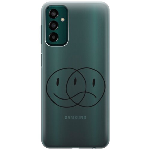 Силиконовый чехол с принтом Two Faces для Samsung Galaxy M13 / Самсунг М13 силиконовый чехол с принтом ac dc stickers для samsung galaxy m13 самсунг м13