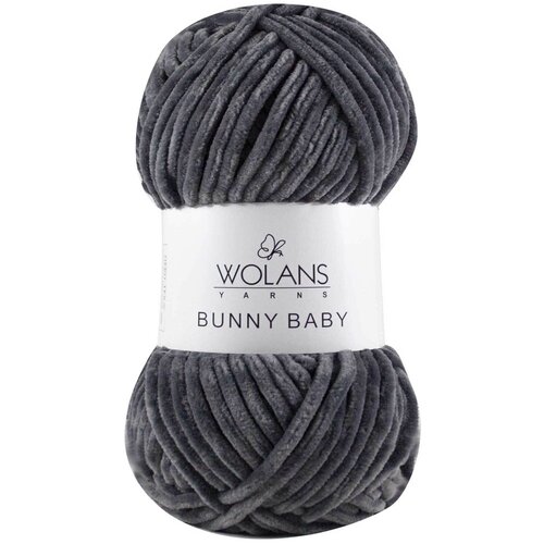 Пряжа плюшевая Wolans Bunny Baby (воланс бани беби), 9 серый, 1 моток