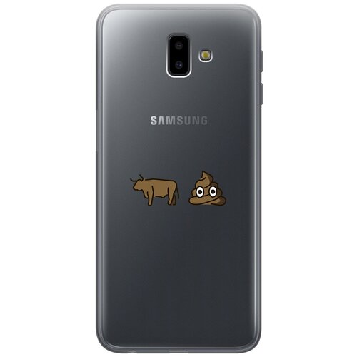 Силиконовый чехол с принтом Bull Shit для Samsung Galaxy J6+ (2018) / Самсунг Джей 6 плюс матовый чехол bull shit для samsung galaxy a8 2018 самсунг а8 плюс 2018 с 3d эффектом черный