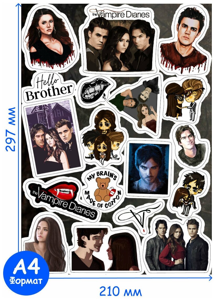 Виниловые наклейки стикеры по сериалу Дневники Вампира The Vampire ...