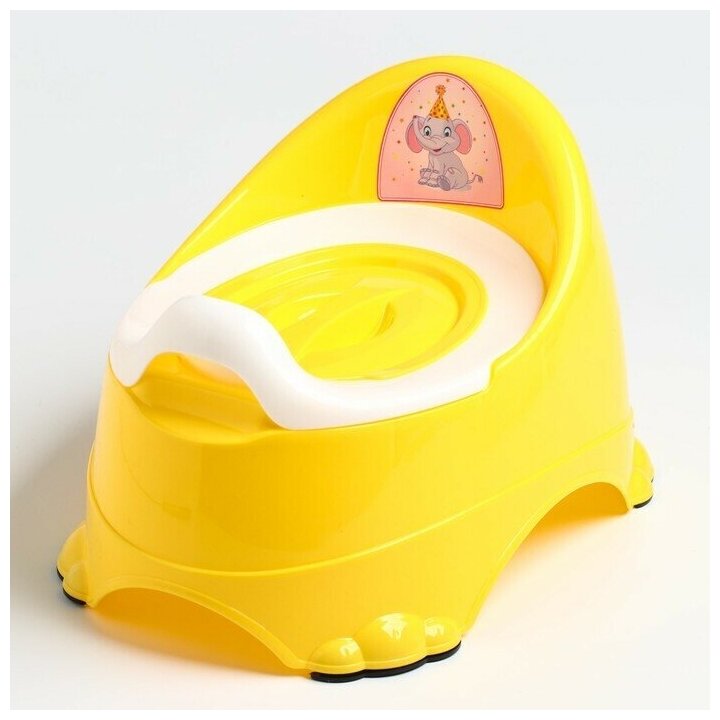 Горшок детский антискользящий "Бэйби-Комфорт" с крышкой, съёмная чаша, цвет жёлтый