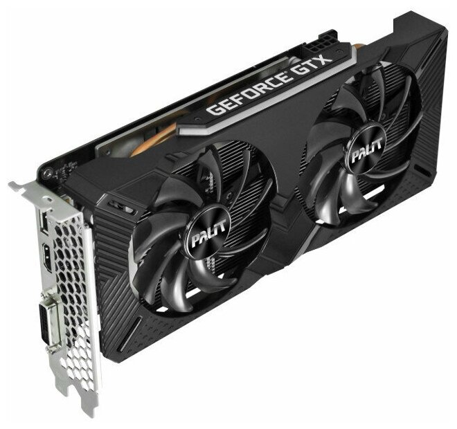 Видеокарта Palit GeForce GTX 1660 Ti Dual 1500Mhz PCI-E 3.0 6144Mb 12000Mhz 192 bit DVI HDMI DP NE6166T018J9-1160C