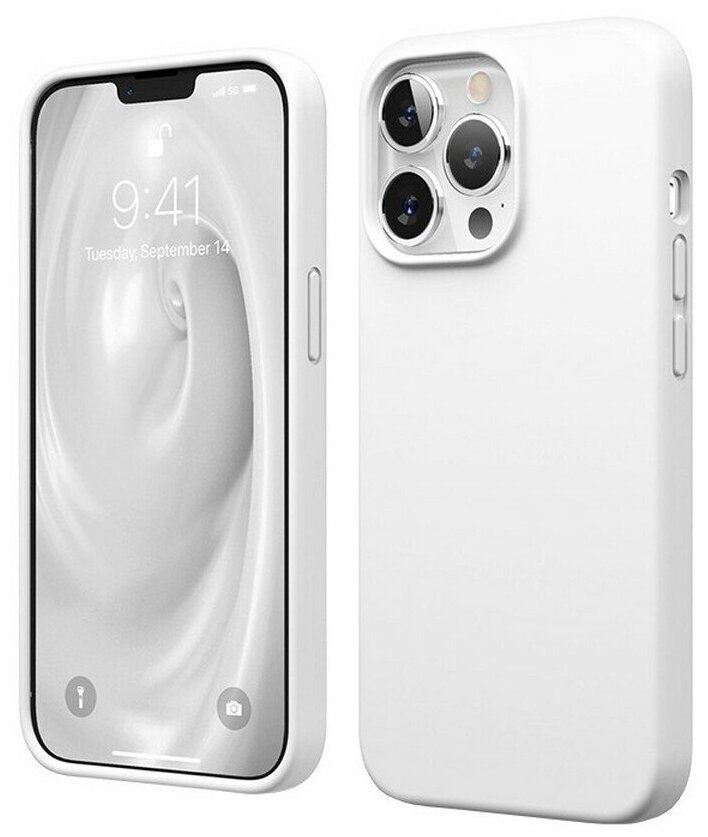 Силиконовая накладка без логотипа (Silicone Case) для Apple iPhone 14 MAX белый