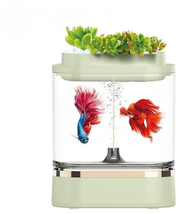 Аквариум Geometry Mini Lazy Fish Tank Pro 1.5L Green (C300) - фотография № 2