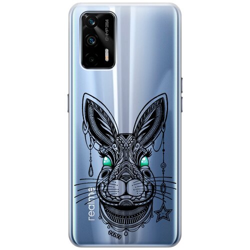 Силиконовый чехол на Realme GT, Рилми ГТ с 3D принтом Grand Rabbit прозрачный силиконовый чехол на realme gt рилми гт с 3d принтом grand leo прозрачный